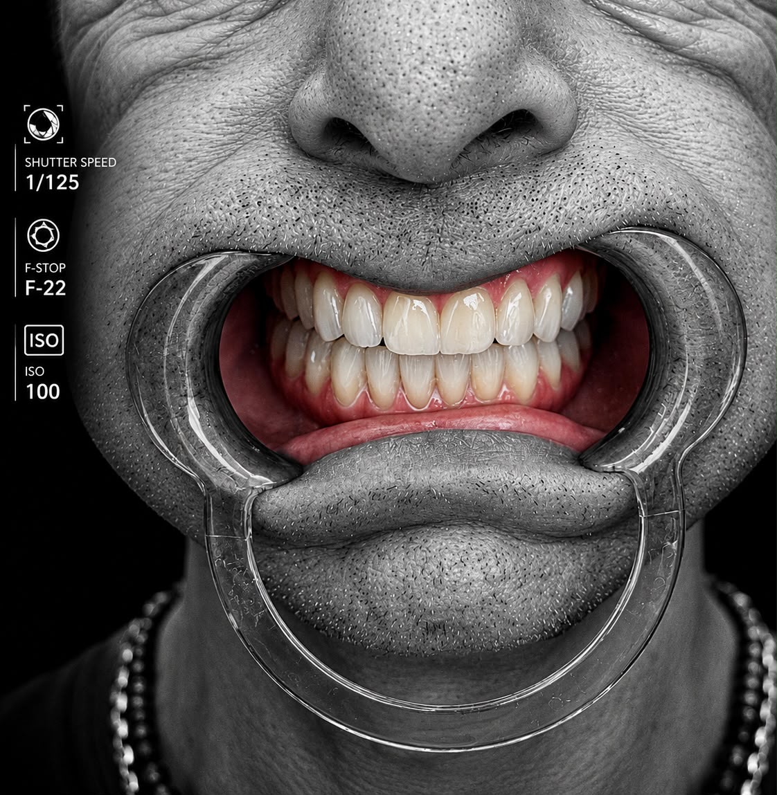 Clinical photo of restored teeth