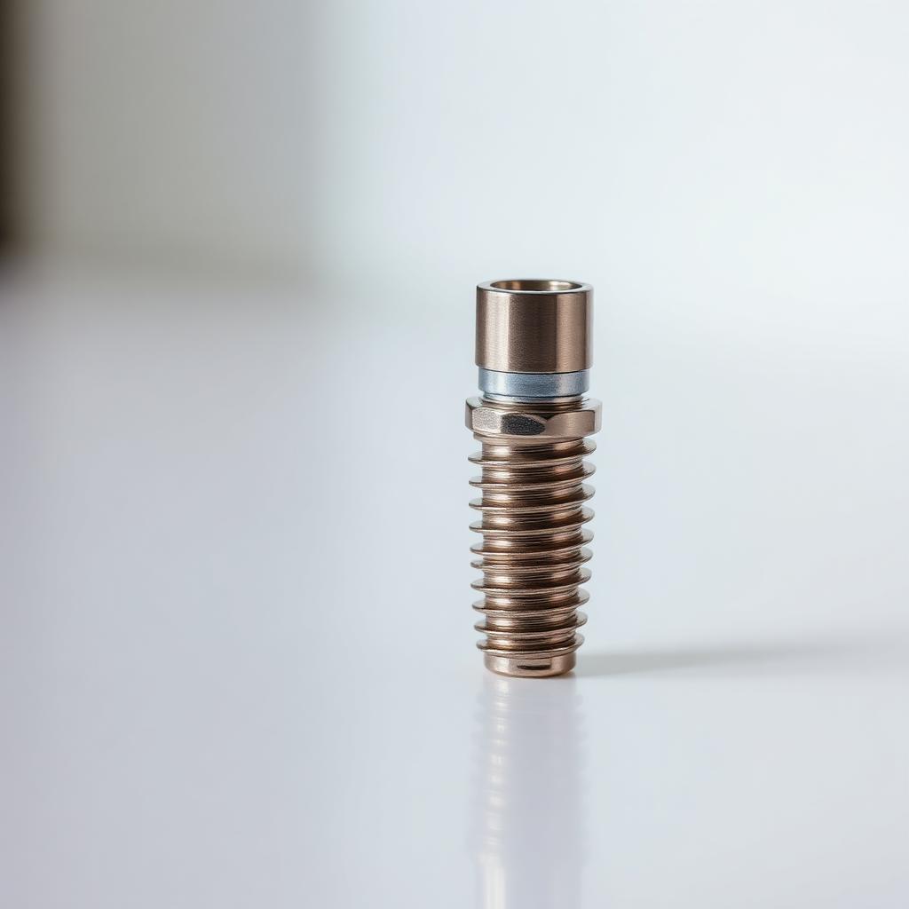 Titanium dental implant and abutment